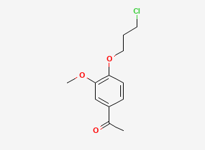 Two-dimensional chemical structure of Iloperidone Chloropropoxy Impurity / 1-[4-(3-chloropropoxy)-3-methoxyphenyl]-Ethanone, CAS 58113-30-7