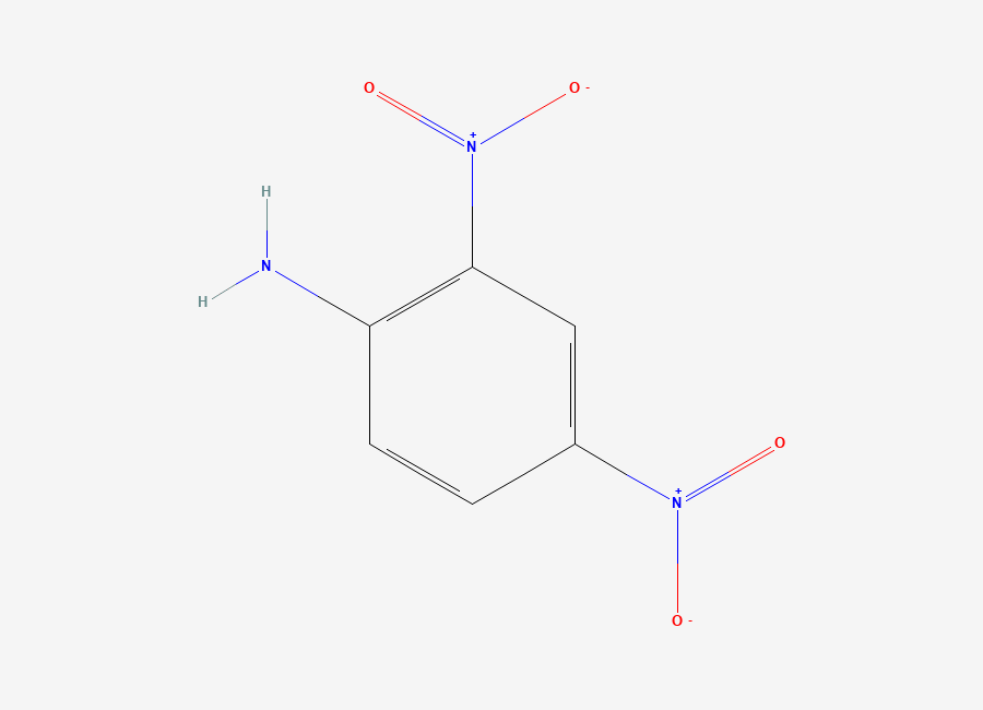 Two-dimensional chemical structure of 2,4-Dinitroaniline