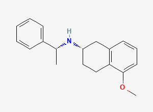 Two-dimensional chemical structure of (S)-5-Methoxy-N-((R)-1-phenylethyl)-1,2,3,4-tetrahydronaphthalen-2-amine