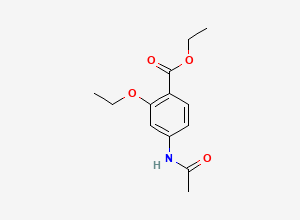 Two-dimensional chemical structure of Ethyl 4-acetamido-2-ethoxybenzoate, CAS 2486-67-1