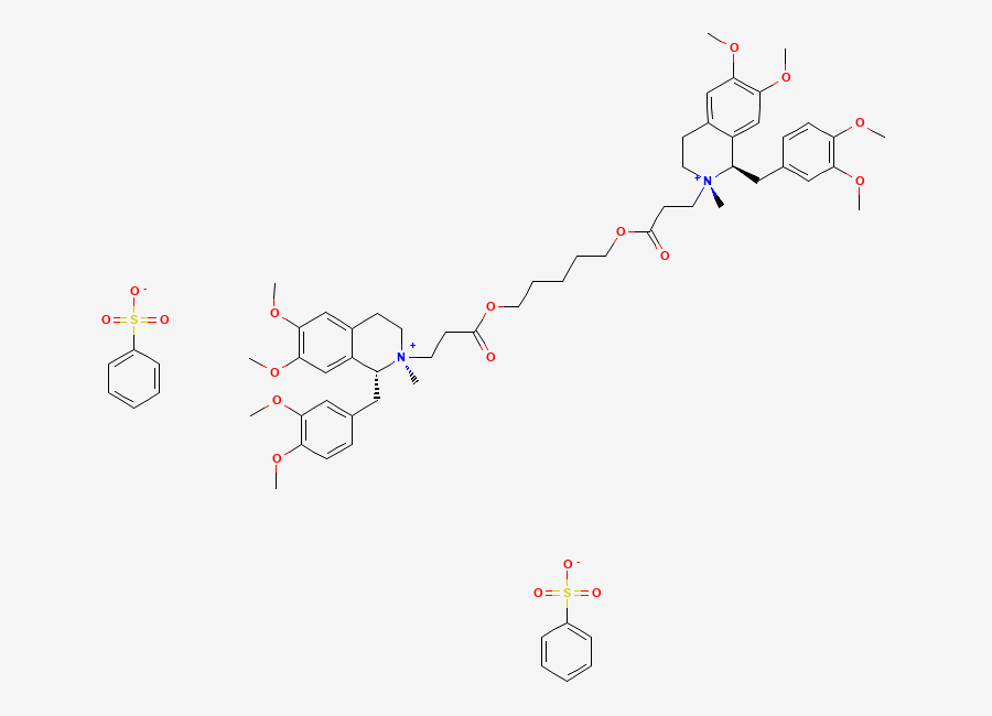 Two-dimensional chemical structure of Cisatracurium EP Impurity G (DiBesylate Salt), CAS 96946-46-2