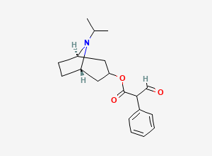 Two-dimensional chemical structure of (3-endo)-8-(1-Methylethyl)-8-azabicyclo(3.2.1)oct-3-yl alpha-formylbenzeneacetate