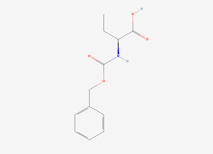 Two-dimensional chemical structure of (2S)-2-(((Phenylmethoxy)carbonyl)amino)butanoic acid
