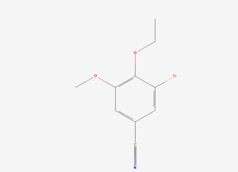 Two-dimensional chemical structure of 3-Bromo-4-ethoxy-5-methoxybenzonitrile