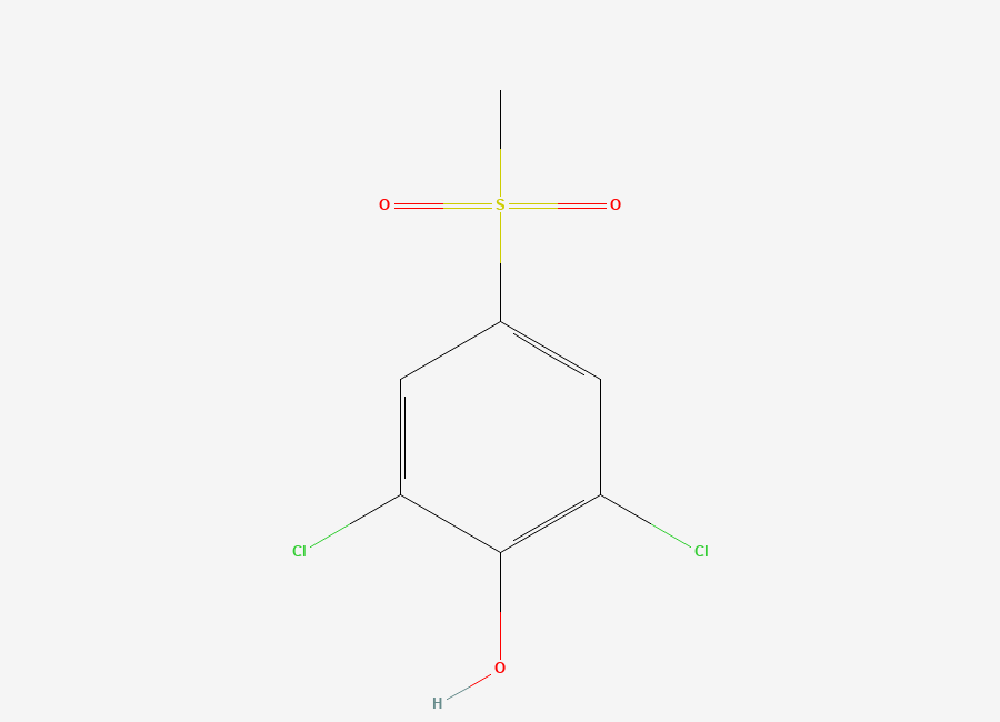 Two-dimensional chemical structure of 2,6-Dichloro-4-(methylsulfonyl)phenol