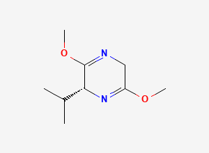 Two-dimensional chemical structure of (R)-2,5-Dihydro-3,6-dimethoxy-2-isopropylpyrazine
