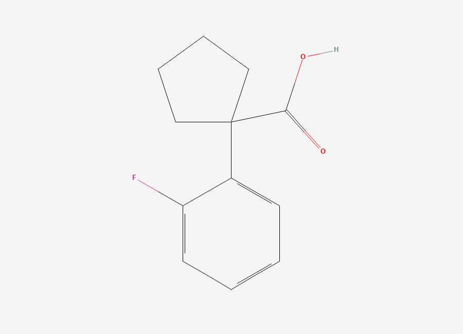 Two-dimensional chemical structure of 1-(2-Fluorophenyl)cyclopentanecarboxylic acid