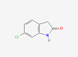 Two-dimensional chemical structure of Chloroindolinone/ Ziprasidone 6-chloro 2-oxiindole, CAS 56341-37-8