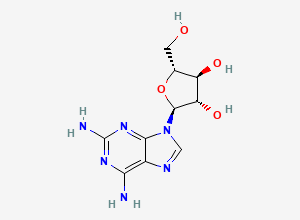 Two-dimensional chemical structure of (2S,3S,4S,5R)-2-(2,6-diaminopurin-9-yl)-5-(hydroxymethyl)oxolane-3,4-diol