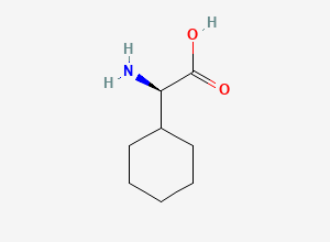 Two-dimensional chemical structure of Cyclohexylglycine, (R)-