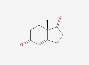Two-dimensional chemical structure of (S)-(+)-2,3,7,7a-Tetrahydro-7a-methyl-1H-indene-1,5(6H)-dione