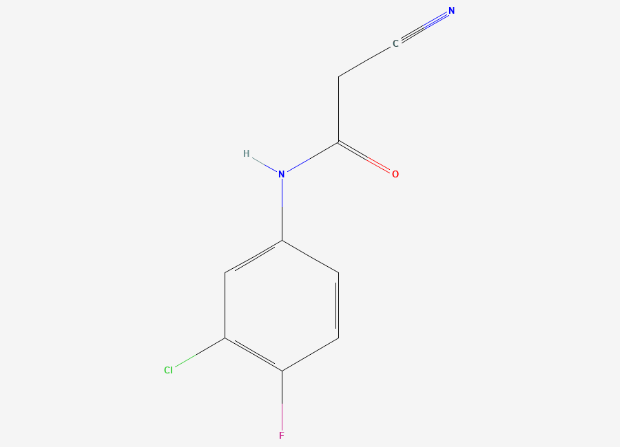 Two-dimensional chemical structure of N-(3-chloro-4-fluorophenyl)-2-cyanoacetamide