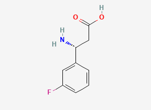 Two-dimensional chemical structure of (3R)-3-Amino-3-(3-fluorophenyl)propanoic acid
