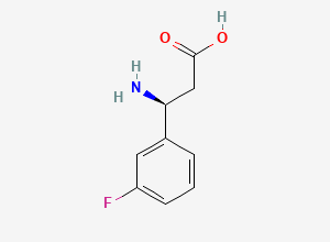 Two-dimensional chemical structure of (S)-3-Amino-3-(3-fluorophenyl)propanoic acid
