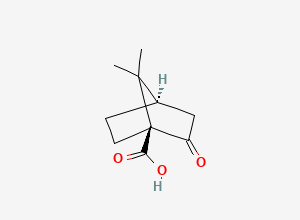 Two-dimensional chemical structure of (1S)-(+)-Ketopinic acid