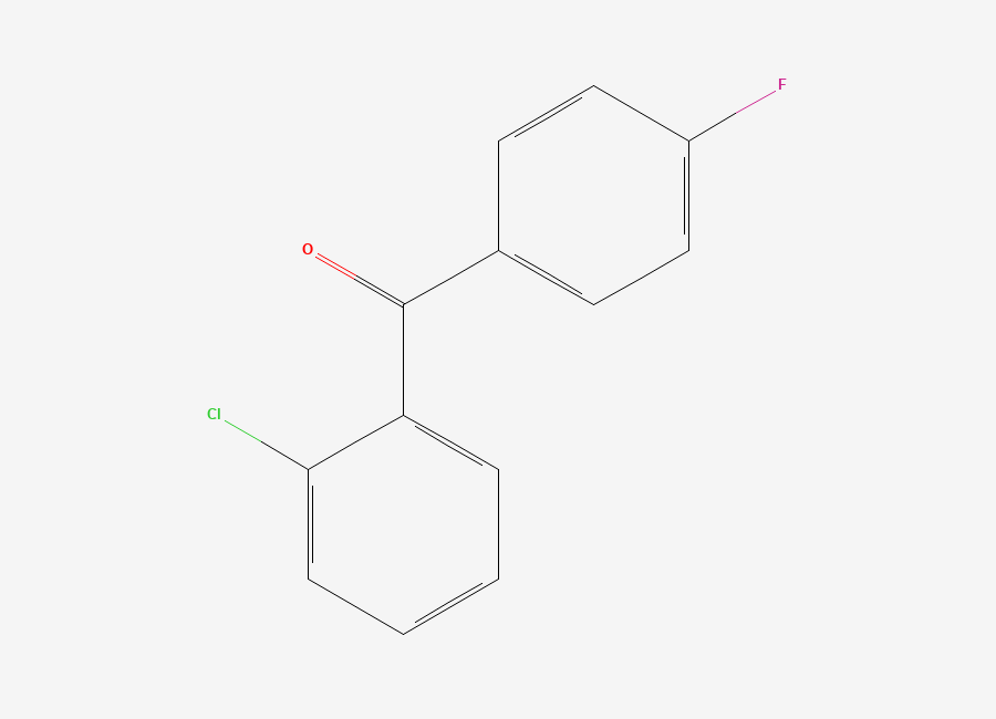 Two-dimensional chemical structure of 2-Chloro-4'-fluorobenzophenone