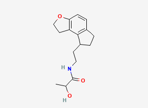 Two-dimensional chemical structure of 2-hydroxy-N-[2-(2,6,7,8-tetrahydro-1H-cyclopenta[e][1]benzofuran-8-yl)ethyl]propanamide