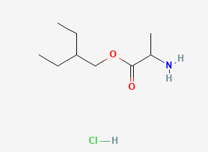 Two-dimensional chemical structure of 2-Ethylbutyl 2-aminopropanoate;hydrochloride