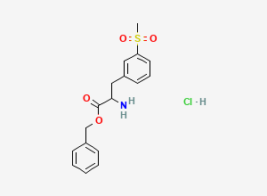 Two-dimensional chemical structure of benzyl 2-amino-3-(3-methylsulfonylphenyl)propanoate;hydrochloride