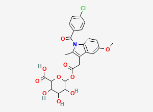 Two-dimensional chemical structure of Indomethacin Acyl Glucuronide