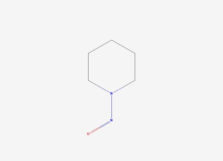 Two-dimensional chemical structure of N-Nitroso Piperidine (NPIP), CAS 100-75-4