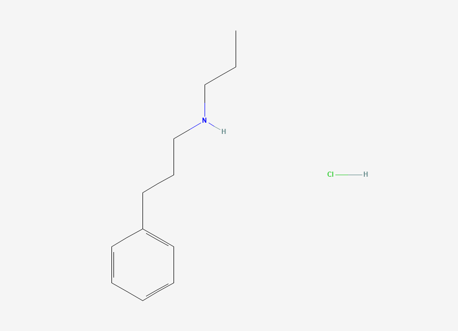 Two-dimensional chemical structure of (3-Phenylpropyl)(propyl)amine hydrochloride