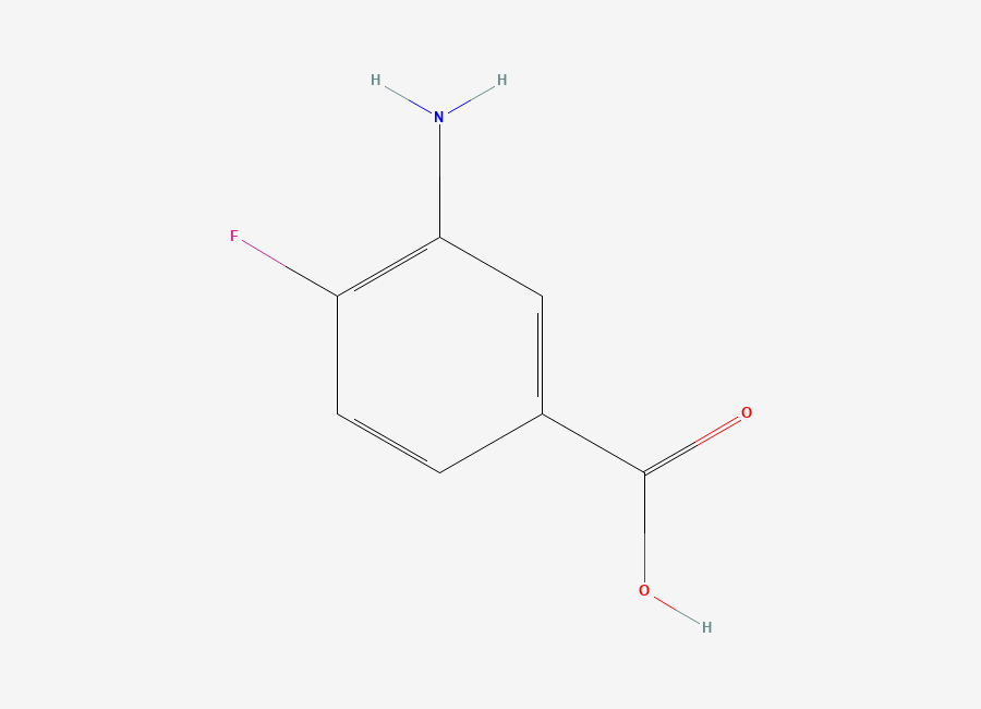Two-dimensional chemical structure of 3-Amino-4-fluorobenzoic acid