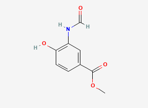 Two-dimensional chemical structure of Methyl 3-formamido-4-hydroxybenzoate, CAS 1379261-17-2