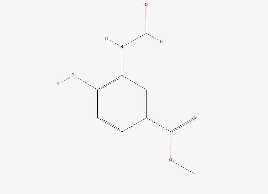 Two-dimensional chemical structure of Methyl 3-formamido-4-hydroxybenzoate, CAS 1379261-17-2