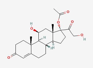 Two-dimensional chemical structure of Hydrocortisone EP Impurity J/ Hydrocortisone 17-acetate /, CAS 16463-74-4