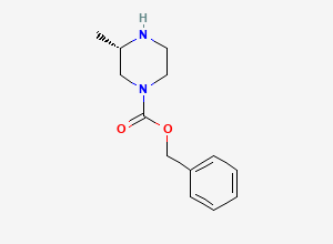 Two-dimensional chemical structure of (S)-Benzyl 3-methylpiperazine-1-carboxylate