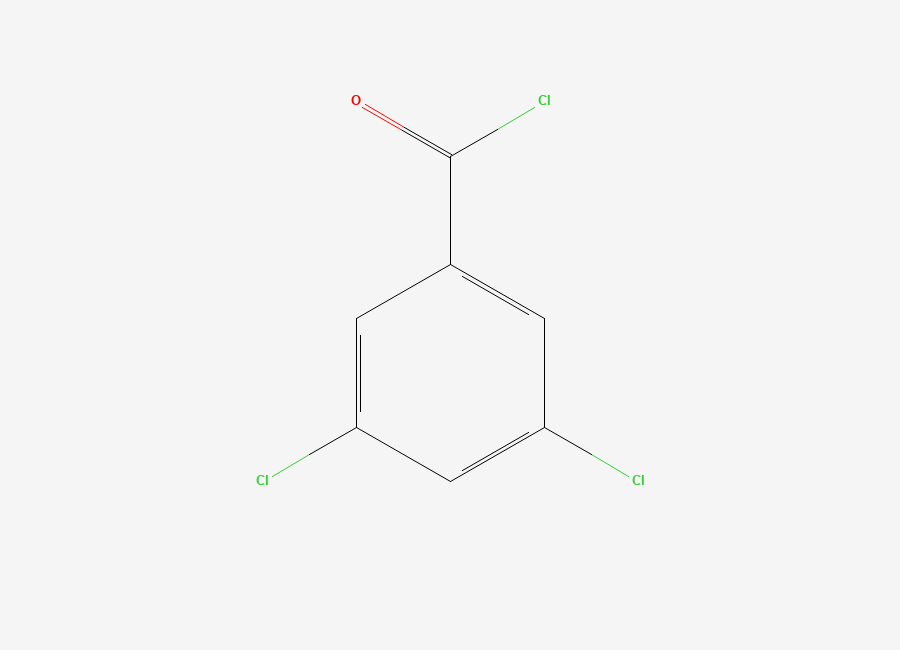 Two-dimensional chemical structure of 3,5-Dichlorobenzoyl Chloride, CAS 2905-62-6