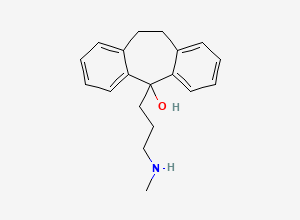 Two-dimensional chemical structure of 5-(3-(Methylamino)propyl)-10,11-dihydro-5H-dibenzo[a,d][7]annulen-5-ol, CAS 2939-66-4