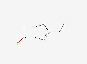 Two-dimensional chemical structure of 3-Ethylbicyclo[3.2.0]hept-3-en-6-one, CAS 1235479-59-0