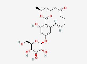Two-dimensional chemical structure of Zearalenone-4-beta-D-glucopyranoside