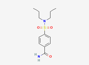 Two-dimensional chemical structure of 4-[(Dipropylamino)-Sulfonyl] Benzamide, CAS 122630-56-2