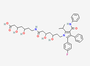 Two-dimensional chemical structure of Atorvastatin EP Impurity F / Atorvastatin Amide Acid/ Atorvastatin Di-Amide Acid/ Atorvastatin Diamino Impurity (Free Base), CAS 887196-24-9