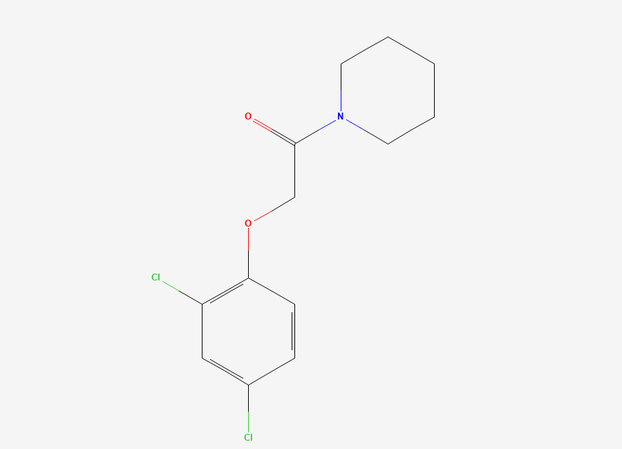 Two-dimensional chemical structure of 2-(2,4-Dichlorophenoxy)-1-(1-piperidyl)ethanone