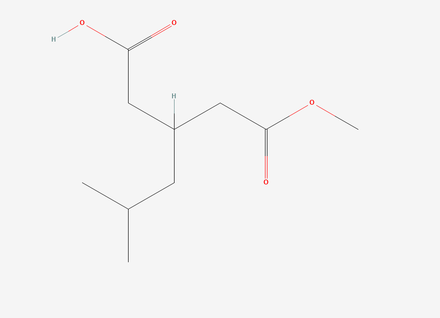 Two-dimensional chemical structure of 3-(2-Methoxy-2-oxoethyl)-5-methylhexanoic acid
