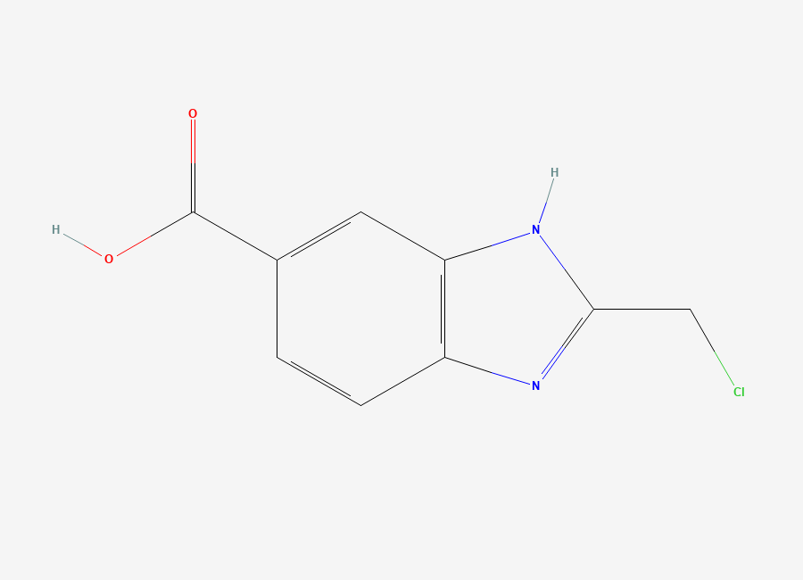 Two-dimensional chemical structure of 2-Chloromethyl-1H-benzoimidazole-5-carboxylic acid