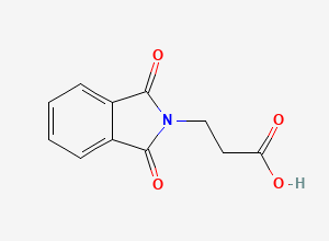 Two-dimensional chemical structure of 3-(1,3-dioxoisoindolin-2-yl)propanoic acid, CAS 3339-73-9