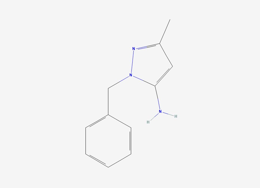 Two-dimensional chemical structure of 1-benzyl-3-methyl-1H-pyrazol-5-amine