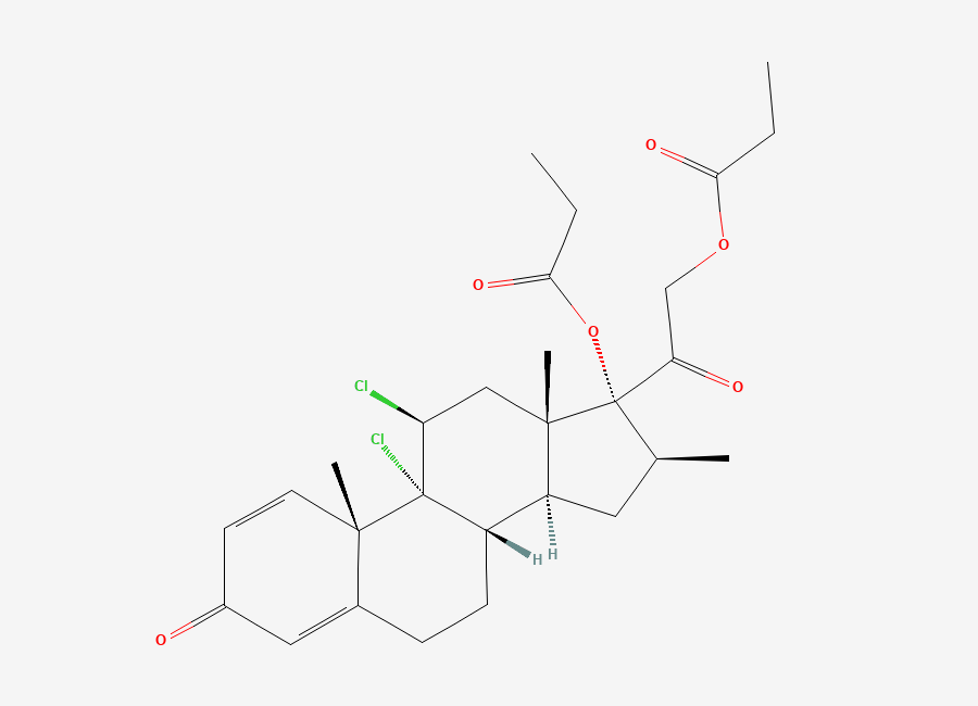 Two-dimensional chemical structure of Beclometasone Dipropionate EP Impurity O, CAS 14527-61-8