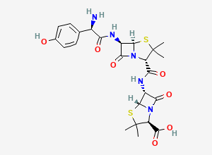 Two-dimensional chemical structure of Amoxicillin EP Impurity L / 6-APA amoxicillin amide / Amoxicillin Related Compound L, CAS 1789703-32-7