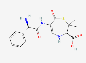 Two-dimensional chemical structure of (S)-6-((R)-2-Amino-2-phenylacetamido)-2,2-dimethyl-7-oxo-2,3,4,7-tetrahydro-1,4-thiazepine-3-carboxylic acid