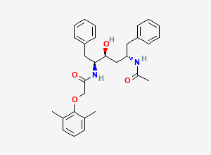 Two-dimensional chemical structure of N-((2S,3S,5S)-5-acetamido-3-hydroxy-1,6-diphenylhexan-2-yl)-2-(2,6-dimethylphenoxy)acetamide