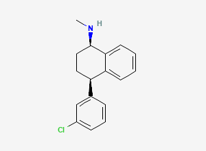 Two-dimensional chemical structure of (1RS,4RS)-4-(3-Chlorophenyl)-N-methyl-1,2,3,4-tetrahydronaphthalen-1-amine