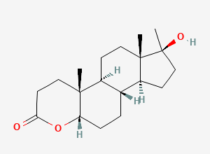 Two-dimensional chemical structure of Oxandrolone 4-oxa-Isomer, 5beta Epimer, CAS 19587-10-1