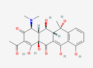 Two-dimensional chemical structure of Oxytetracycline EP Impurity C / 2-Acetyl 2-Decarbamoyl Oxytetracycline / Oxytetracycline 2-Acetyl Analog, CAS 7647-65-6