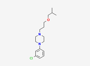 Two-dimensional chemical structure of Trazodone EP Impurity G / Trazodone Isobutyl Ether Analog ( Free Base), CAS 2470436-00-9
